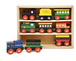 ENSEMBLE DE TRAIN EN BOIS 9 PIÈCES MINI EXPLORERS